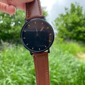 Men’s Brown and Rose Gold Detailing Watch / Brand New Analog Wristwatch